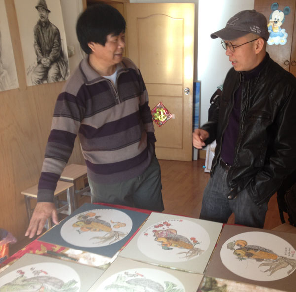 与北京画院画家方政和共同探讨艺术创作